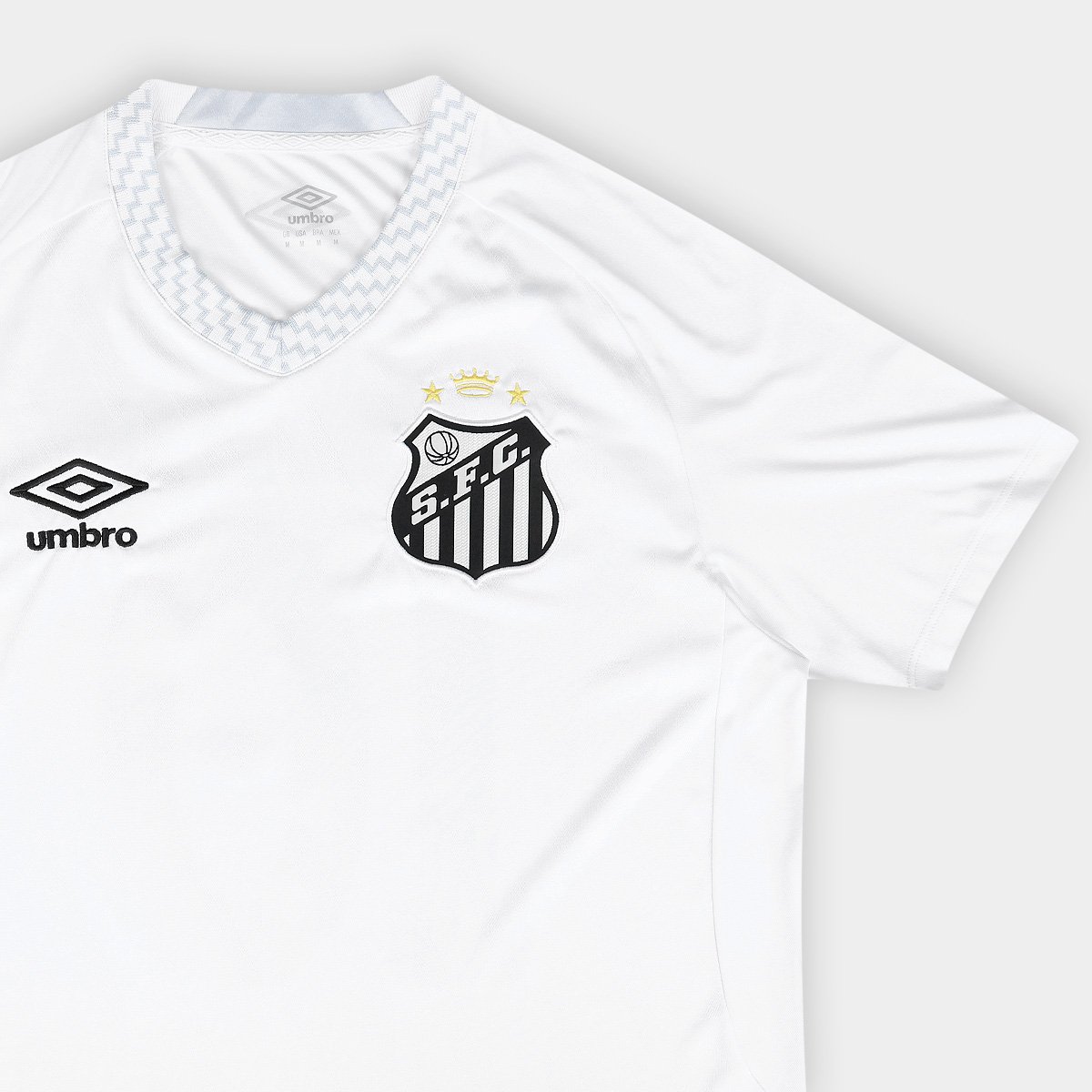 Camisa Santos I 25/26 Neymar N° 10 Torcedor Umbro Masculina Branco+Cinza - EGG