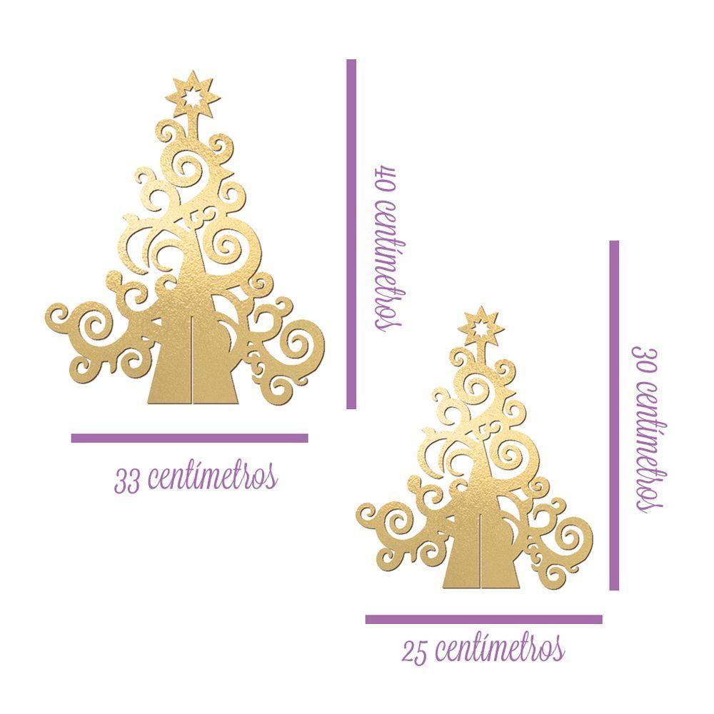 Miniatura Árvore De Natal Com Arabescos 25cmx30cm - Cria Arte Laser Branco