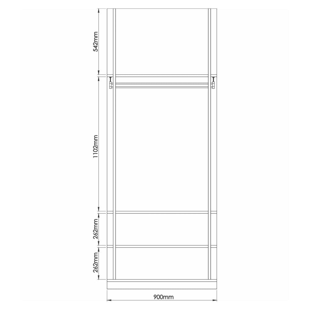 Miniatura Módulo Prateleiras e Cabideiro Guarda Roupa Closet Modulado Smart Tube Duna