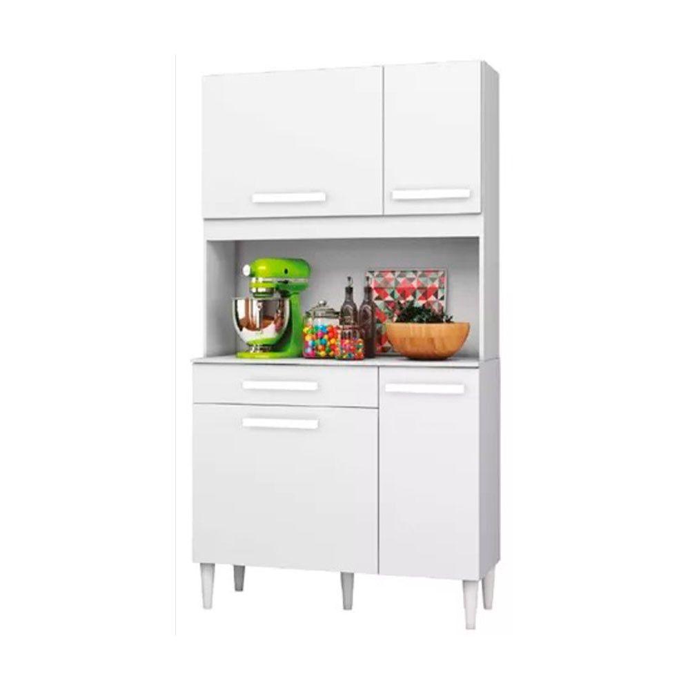 Miniatura Armário De Cozinha Com 4 Portas E 1 Gaveta Manu Branco