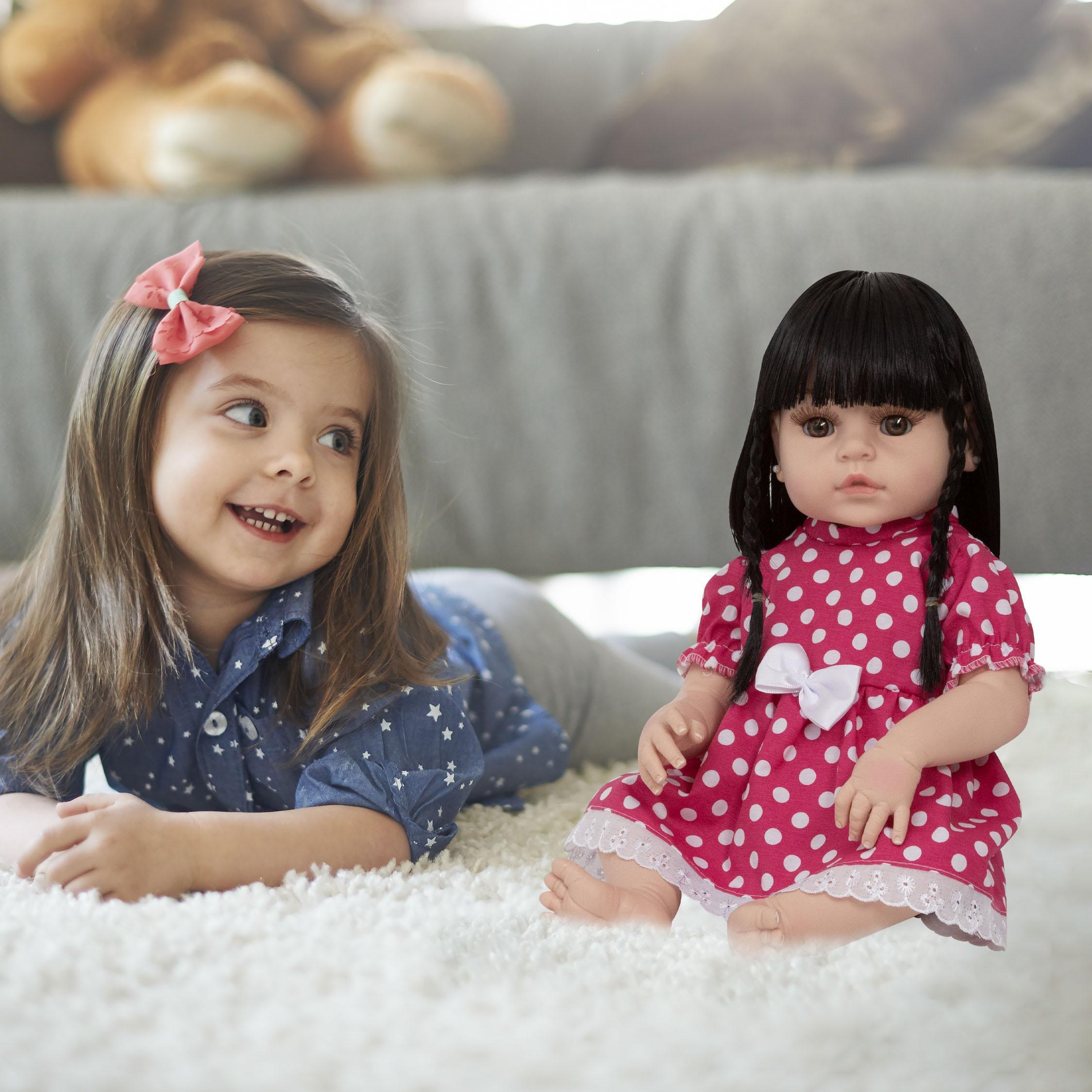 Bebe Reborn Menina Realista Morena Fofa Com Enxoval 13 Itens