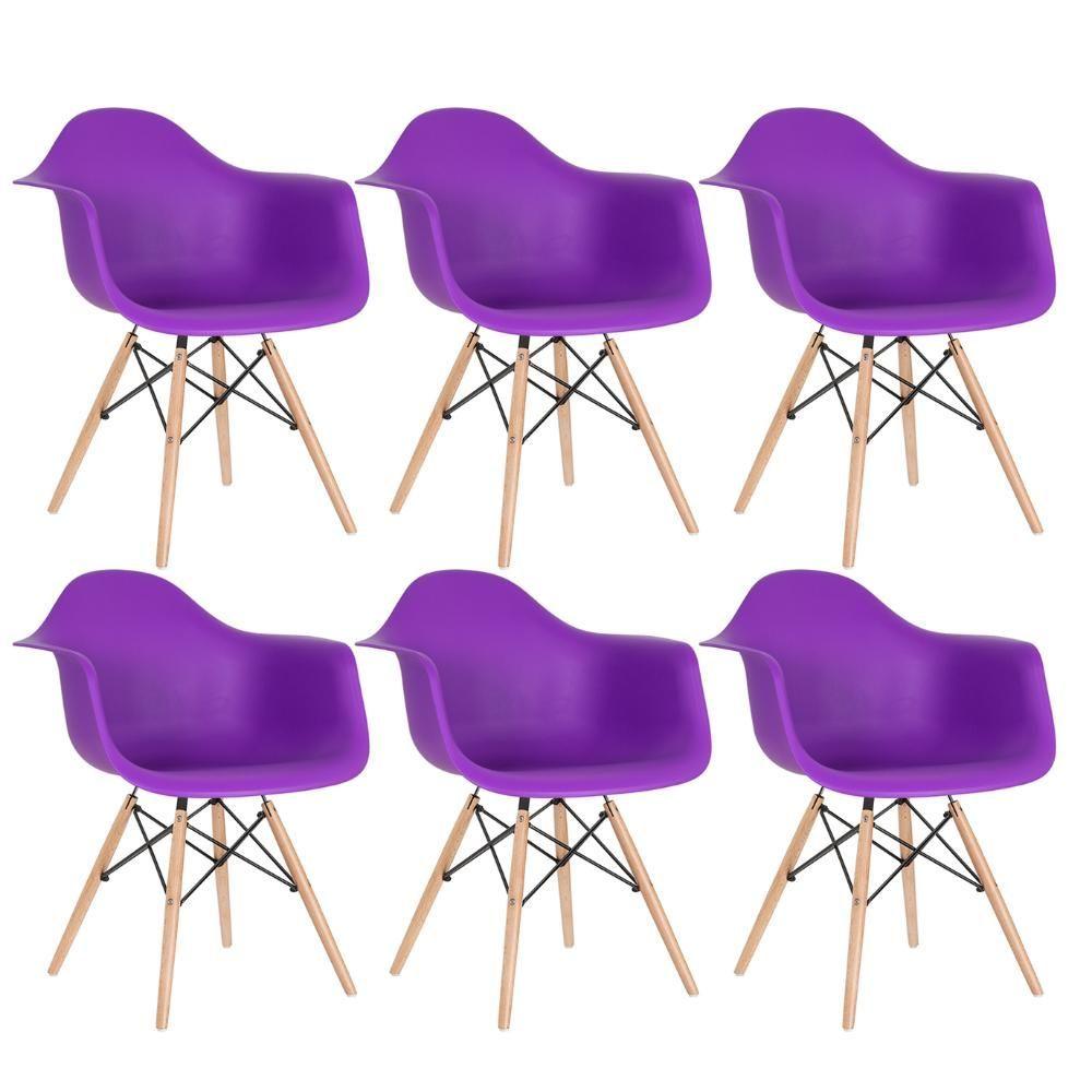 Miniatura 6 Cadeiras Charles Eames Eiffel Daw Clara Roxo