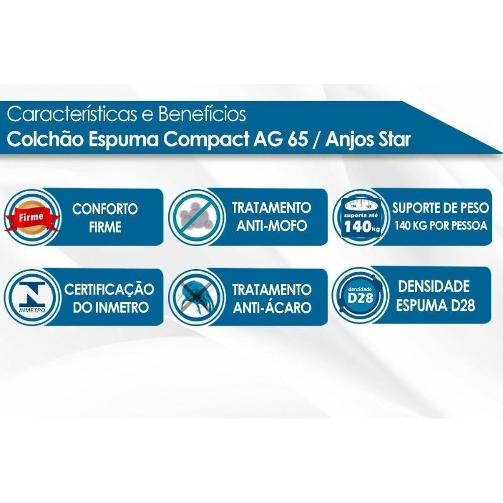 Colchão Solteiro Espuma Compact Ag 65 - Anjo Star (88x188x30) Anjos
