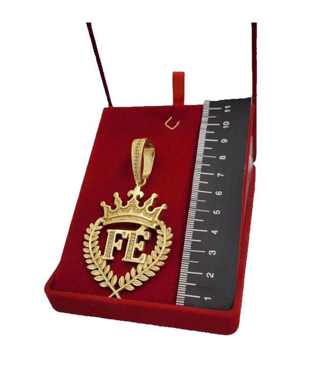 Miniatura Pingente Fé Trevo - Banhado A Ouro 18K