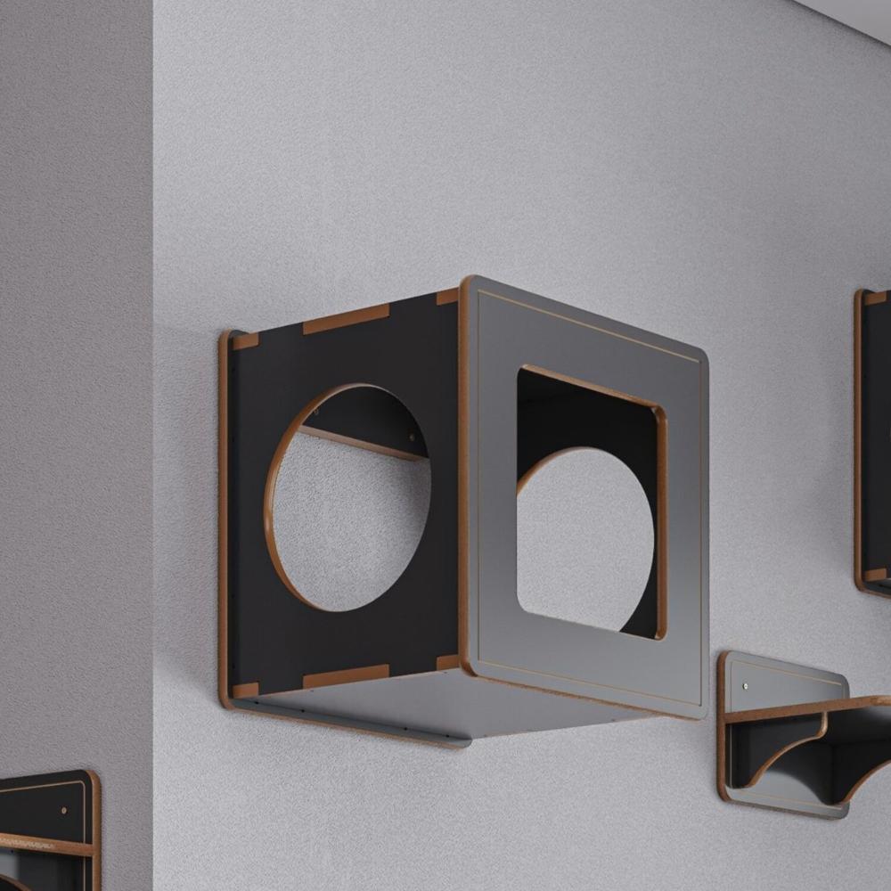 Miniatura Nicho Para Gatos Sagu - Frente Quadrado Preto