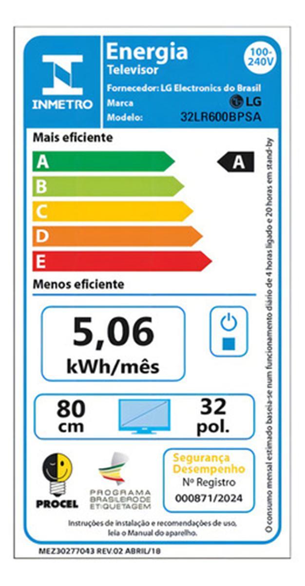 Smart Tv Lg 32 Led Thinq Ai Hrd10 60Hz Webos 32Lr600 2024