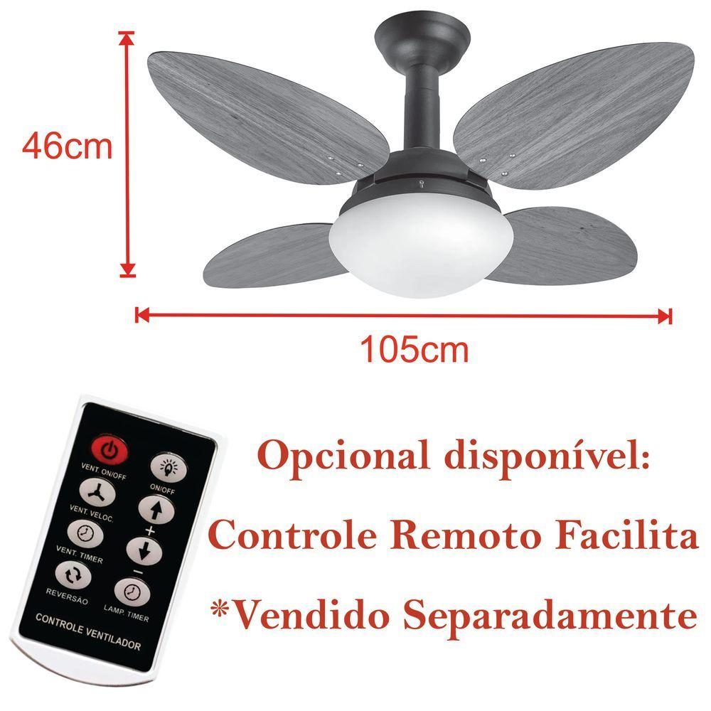 Miniatura Ventilador De Teto Jet Pétalo Venti-delta Cobre Imbuia 110v