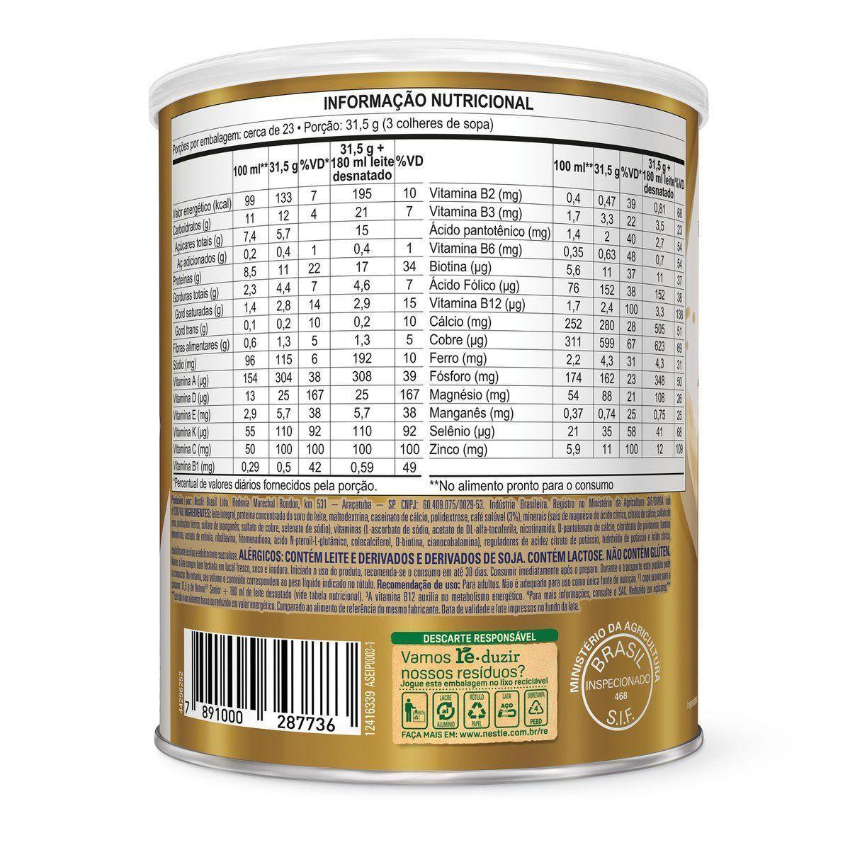 Miniatura Suplemento Nutricional Nestlé Nutren Sênior Baunilha 740G