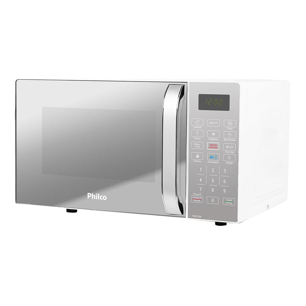 Micro-ondas 20 Litros Espelhado Philco Limpa Fácil PMO23EB Branca 127V 127V
