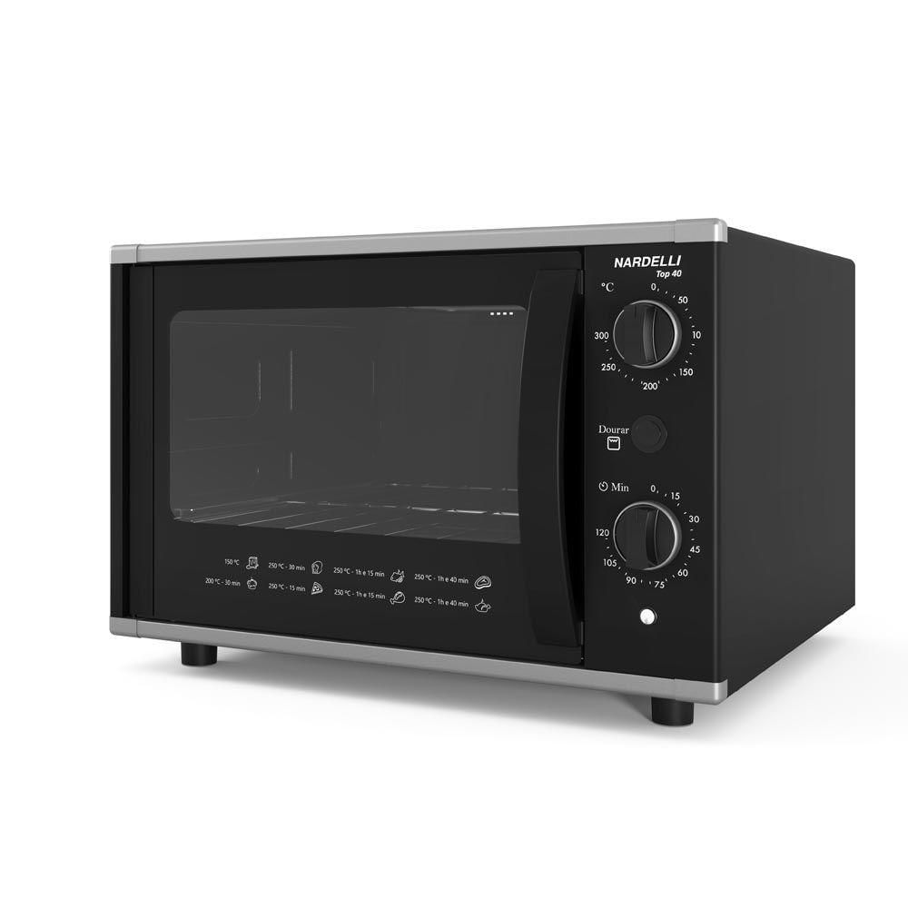 Miniatura Forno Elétrico De Bancada Nardelli Top 40 Litros Preto 110V