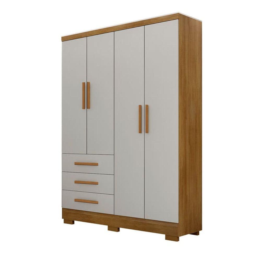 Miniatura Guarda Roupa Solteiro Com Pés 4 Portas 3 Gavetas Berlim-cumaru-fendi Móveis Novo Horizonte
