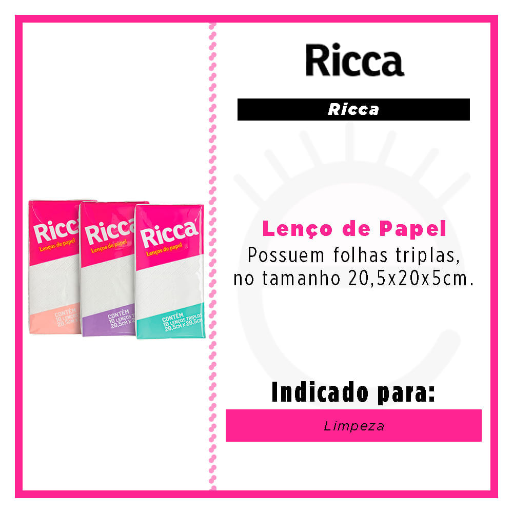 Miniatura Lenços de Papel Ricca Mini 1 Un