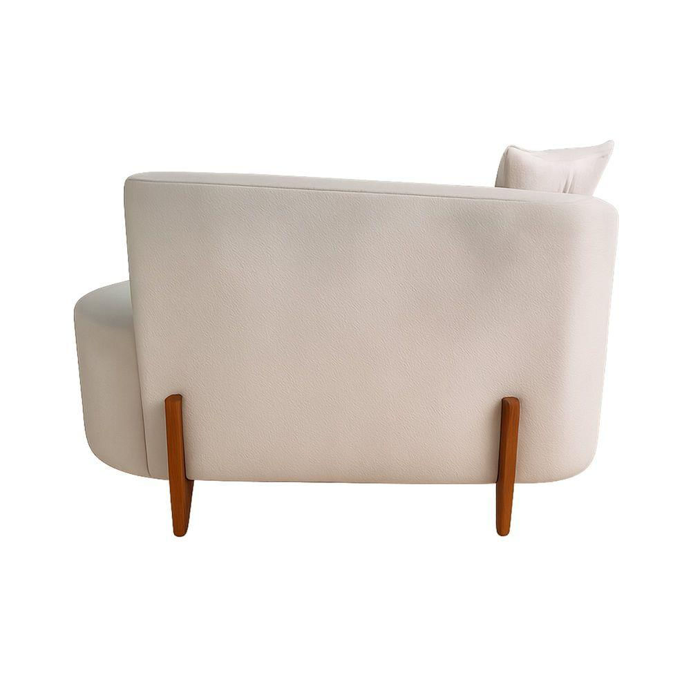 Miniatura Sofá Orgânico Divã Boucle Com Pés De Madeira 7 Decor Bege