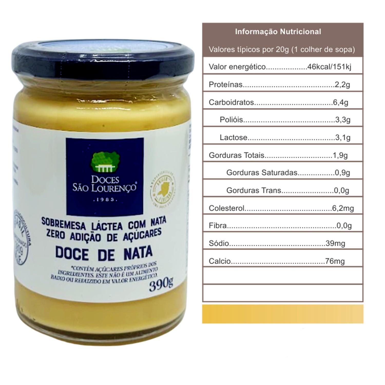 Kit 3Un Doce De Nata Zero Adição De Açucar Sao Lourenco 390G