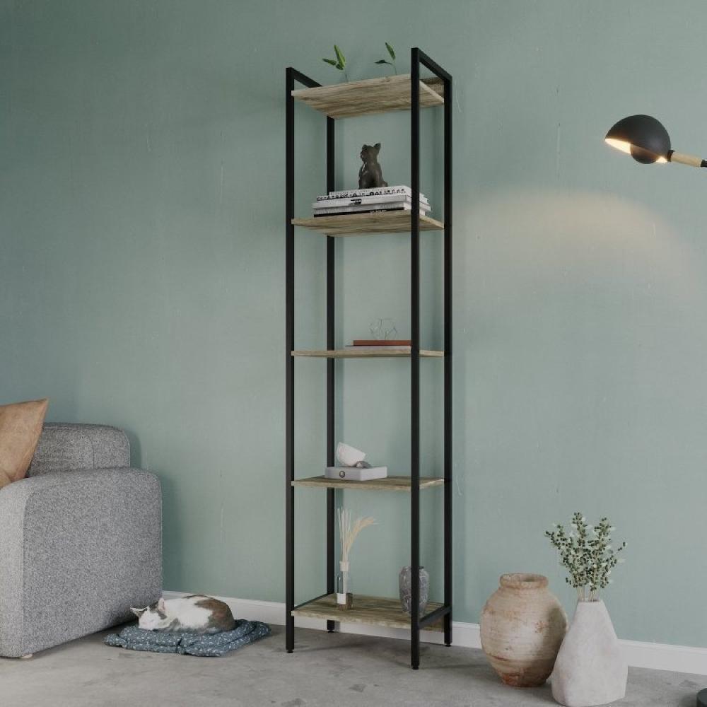 Conjunto Rack para TV até 50 Polegadas 1 Nicho Aéreo 1 Estante Estilo Industrial Active Yescasa Carvalho