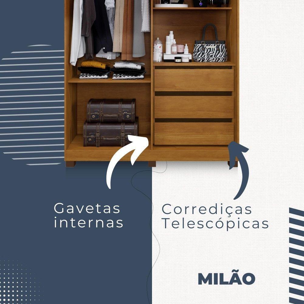 Guarda Roupa Milão 4 Portas 3 Gavetas Em Mdp Benetil Móveis Cinamomo