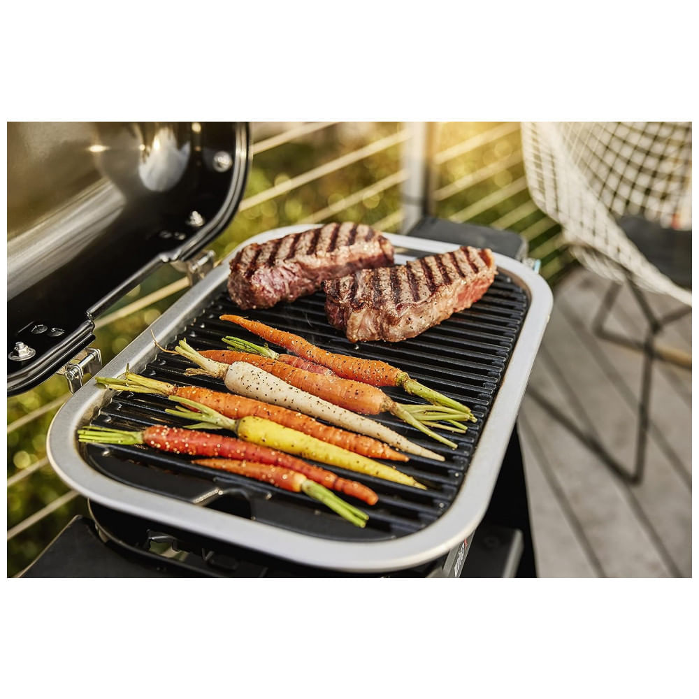 Miniatura Churrasqueira Elétrica Portátil Externa sem Suporte, 110V, Weber Lumin, Azul Claro