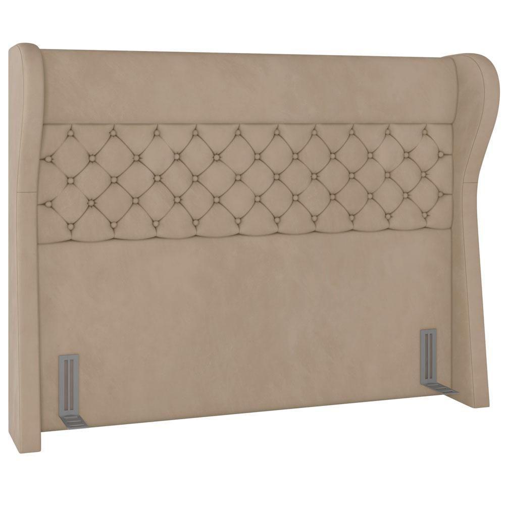 Miniatura Cabeceira Cama Box Casal Queen 160cm P05 Madrid Veludo Bege
