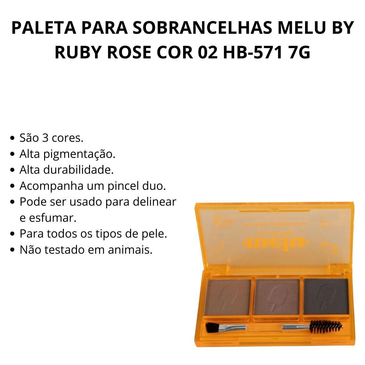 Miniatura Paleta Para Sobrancelhas Melu By Ruby Rose Cor 02 Hb-571 7G