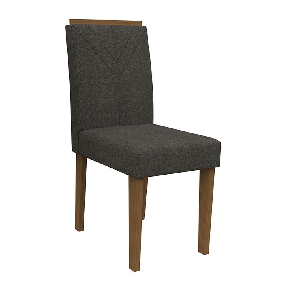 Miniatura Kit 04 Cadeiras De Jantar Júlia Linho Cinza Ln03 D'rossi