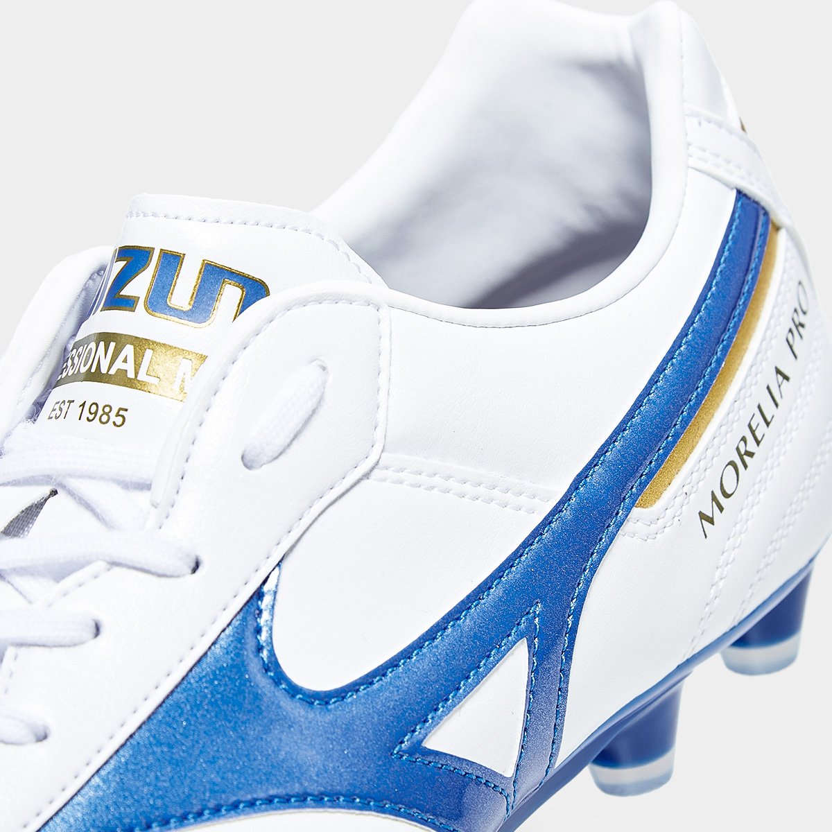 Chuteira Campo Mizuno Morelia II Pro Unissex Branco+Azul - 38