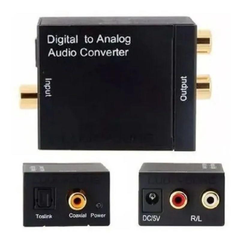 Miniatura Adaptador Conversor Ótico Toslink E Coaxial Digital Para Rca