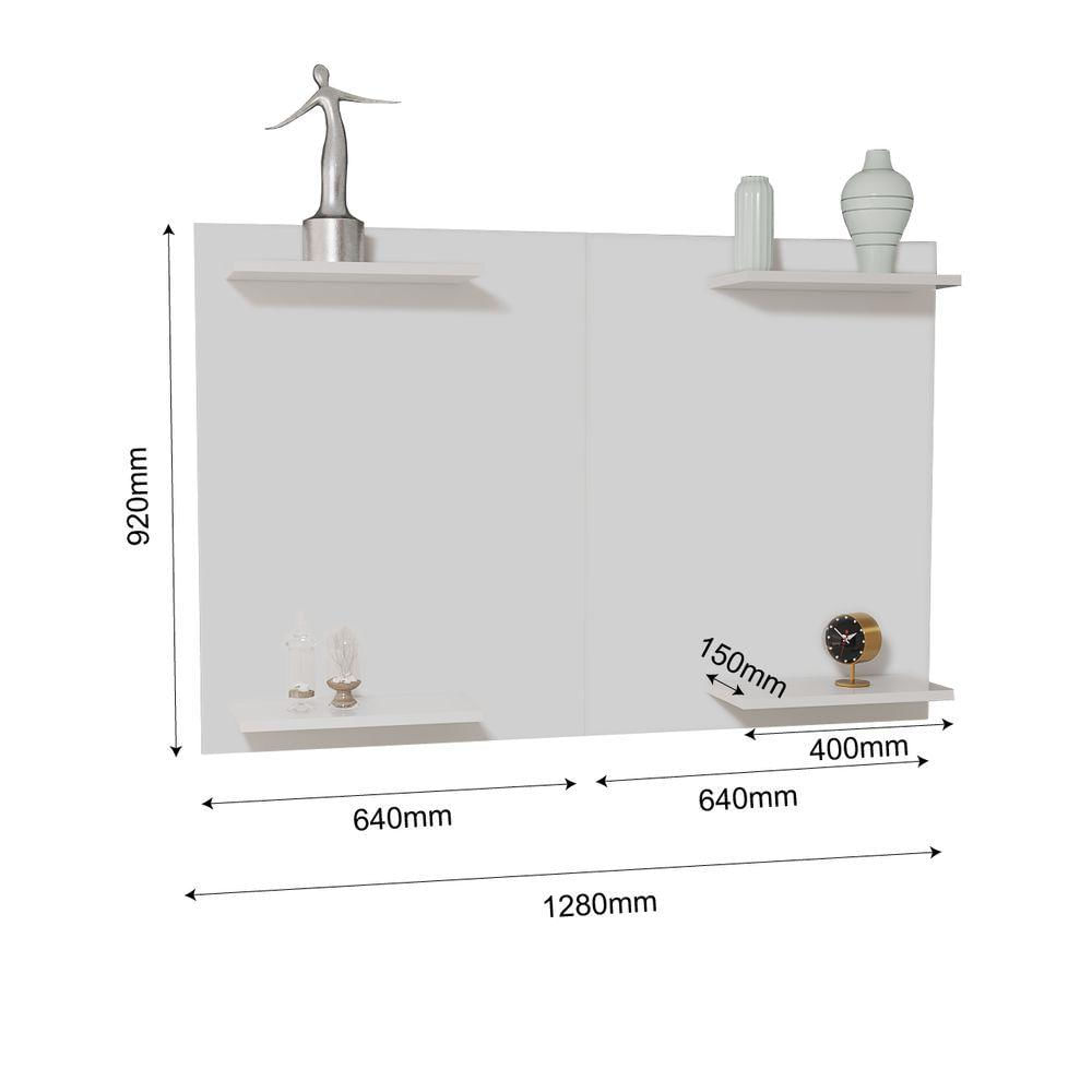 Miniatura Painel TV Até 50 Pol Em MDF Com Prateleiras Para Decoração Branco