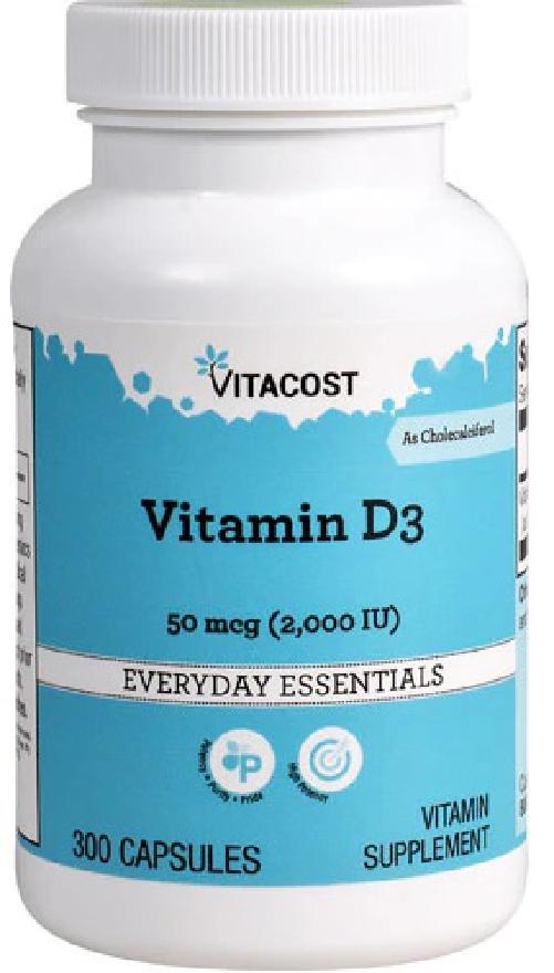 Miniatura Vitacost Vitamina D3 Cholecalciferol 2000 Iu - 300 Cápsulas