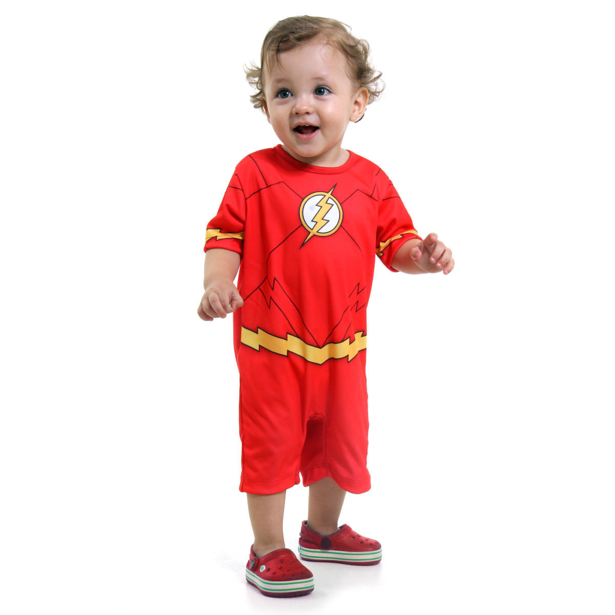 Miniatura Fantasia Flash Bebê - Liga da Justiça - Original M