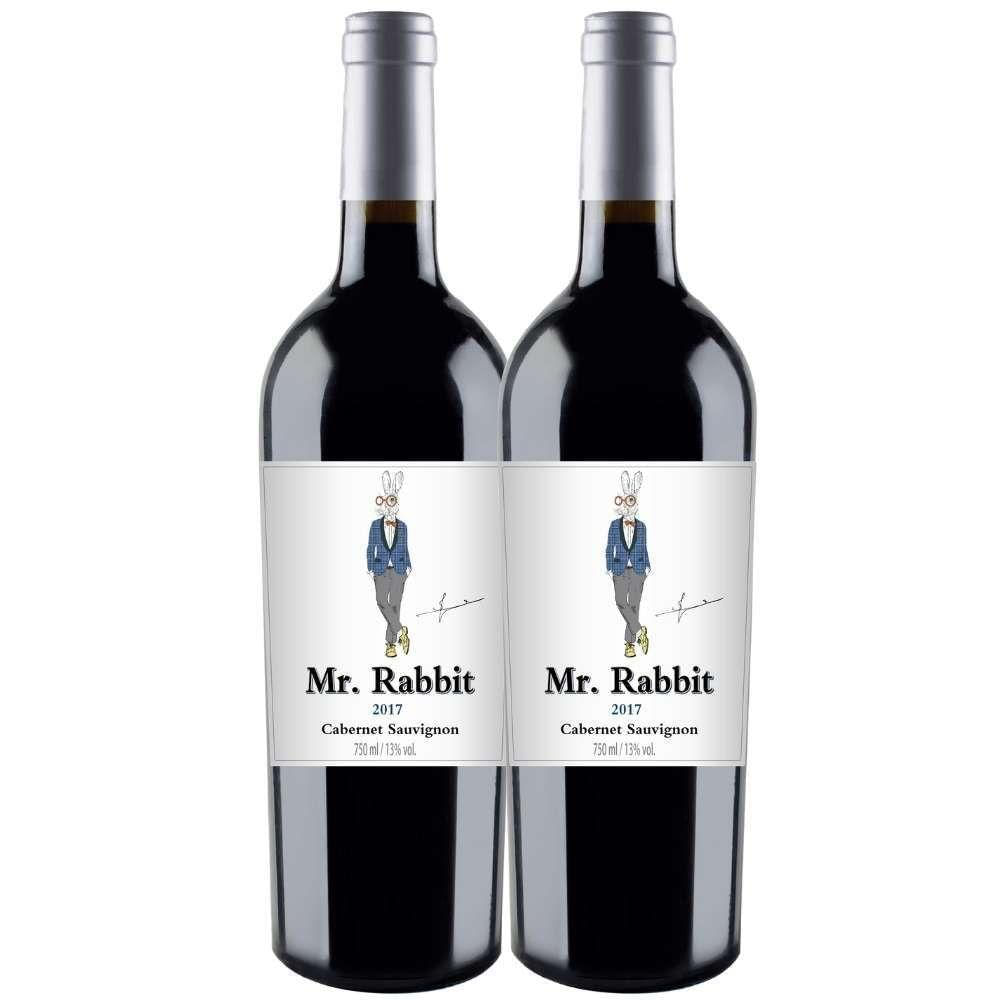 Miniatura Kit 2 Garrafas Vinho Tinto Mr. Rabbit Cabernet Sauvignon 750ml