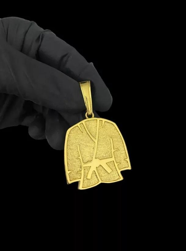 Miniatura Pingente Kimono Faixa Preta G - Banhado A Ouro 18K