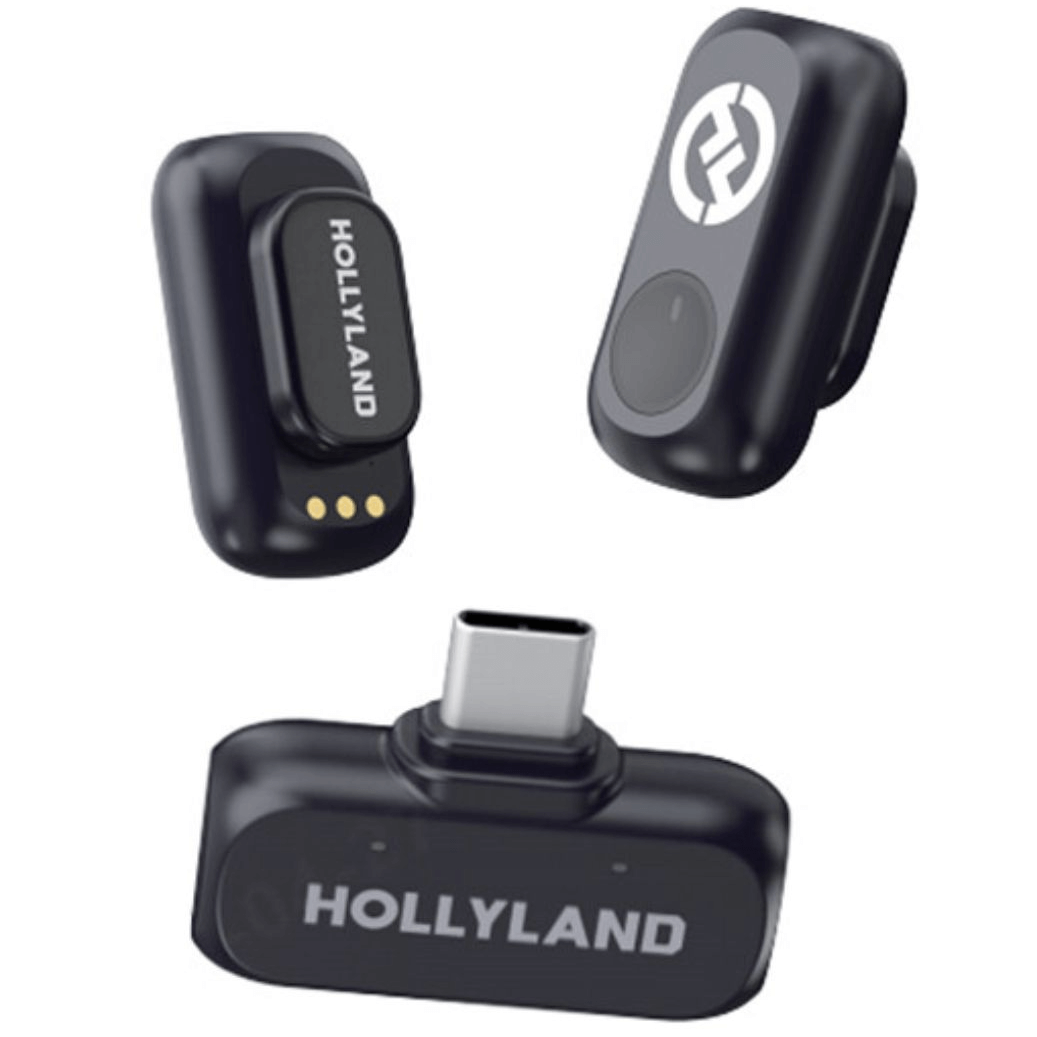 Miniatura Sistema Microfone Duplo Hollyland LARK A1 Mini Duo Wireless 2 Pessoas Smartphones USB-C