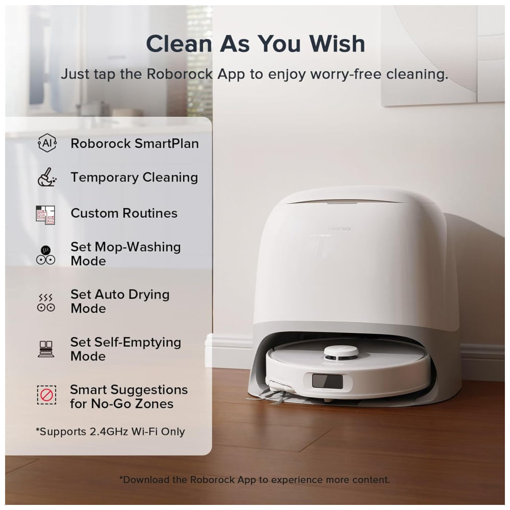 Miniatura Roborock Qrevo Curv S5X: Robô Aspirador 2 em 1 com 17.000Pa, Anti-Emaranhamento, Mop FlexiArm, Desvio Inteligente de Obstáculos.