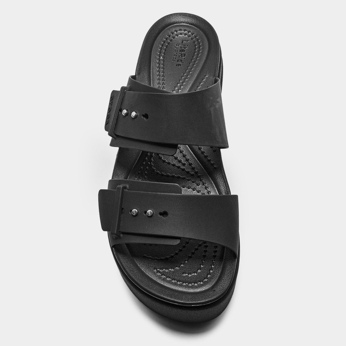 Miniatura Sandália Crocs Brooklyn Buckle LowWdg Feminina Preto - 35
