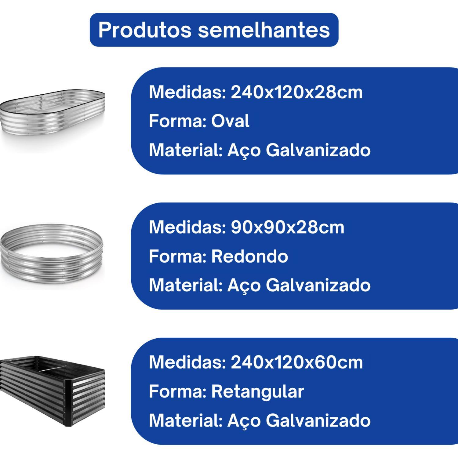 Caixa De Plantio Redonda 60X28Cm Metálica Para Ervas