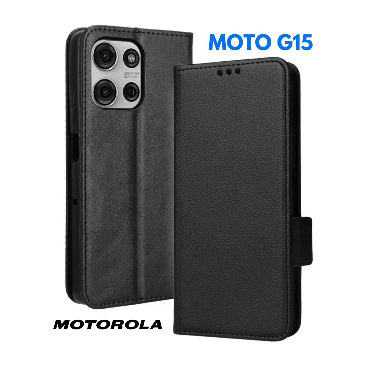 Miniatura Capa Capinha Carteira Estojo Compatível Motorola Moto G15