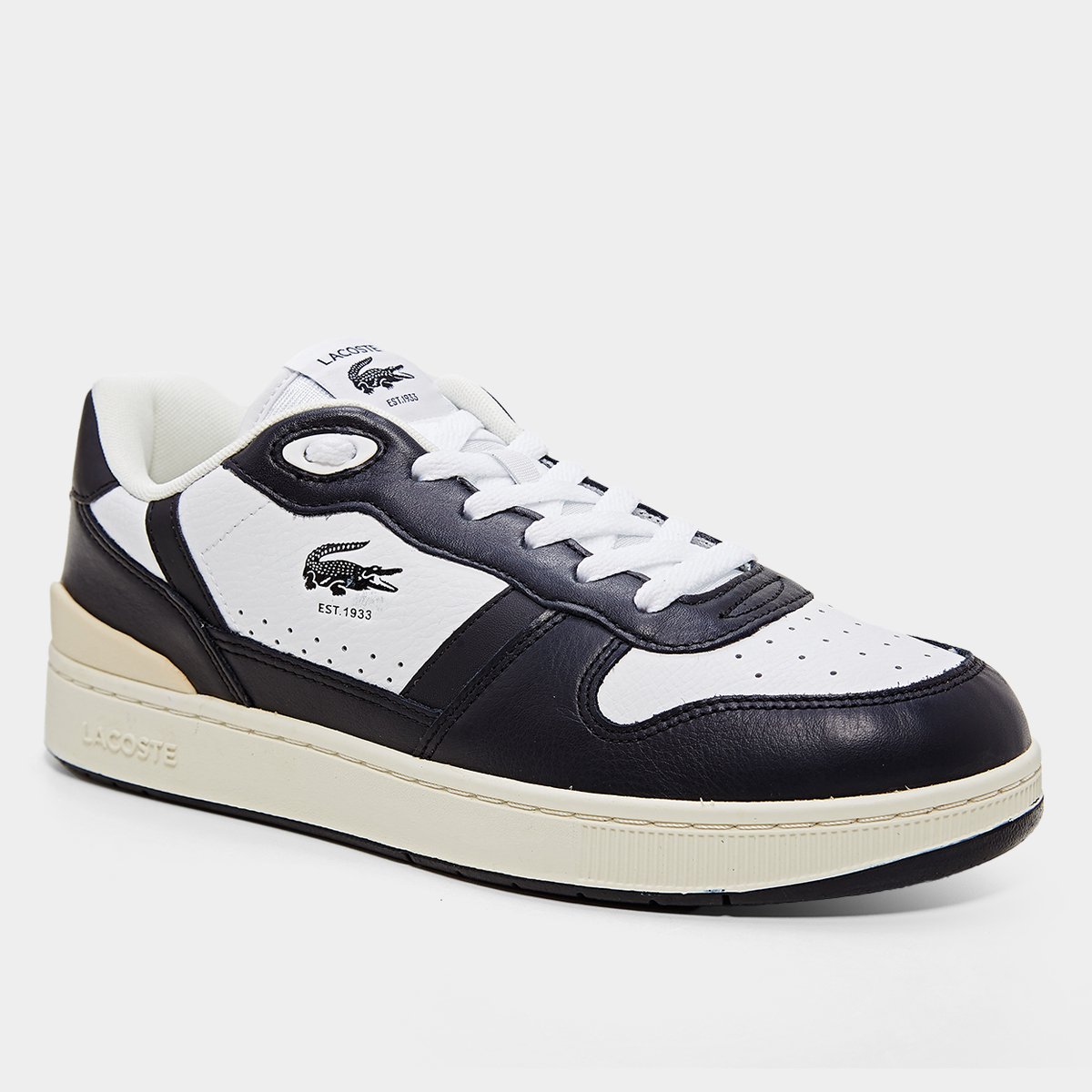 Miniatura Tênis Lacoste Tclip Masculino Branco+Preto - 38