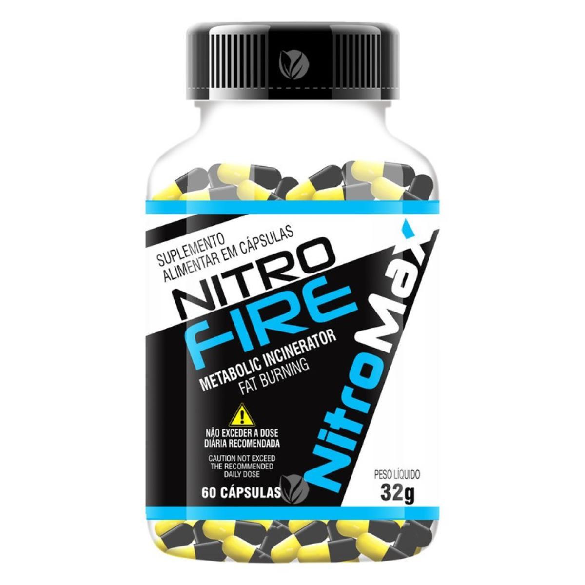 Miniatura Suplemento Nitro Fire Termogênico Cafeína 420Mg 60 Cápsulas