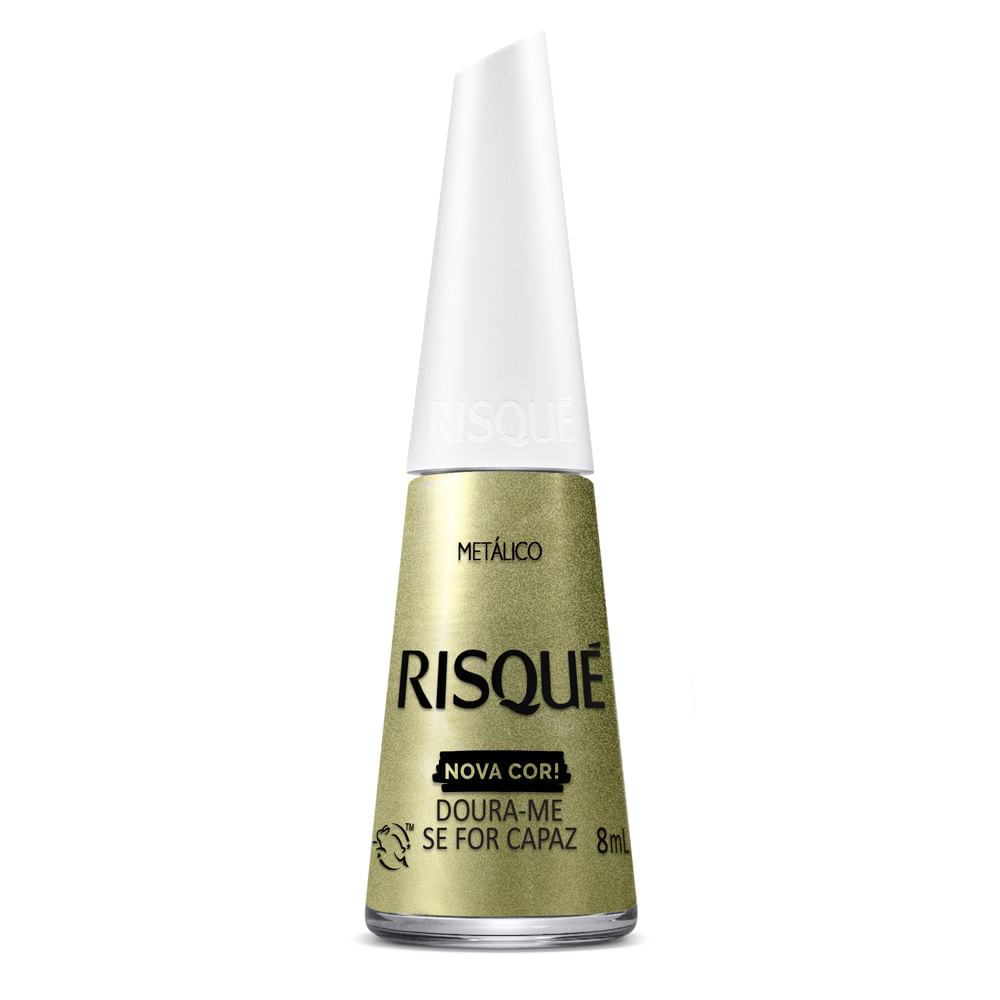 Miniatura Esmalte Risqué Nova Cor Metálico Cor Doura-me Se For Capaz 8ml