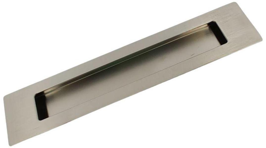 Miniatura Puxador Concha Embutir Porta Inox 304 Escovado 25 Cm