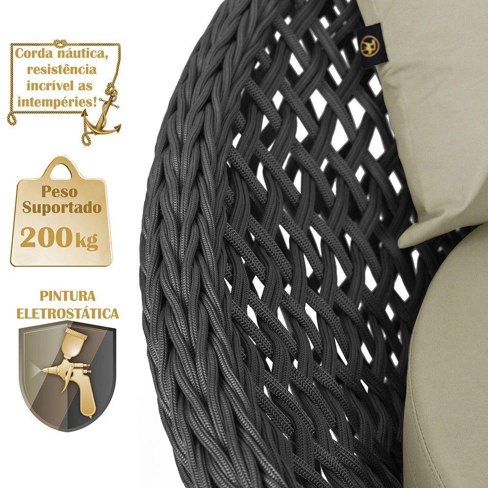 Miniatura Chaise Hungria Pintura Fendi Corda Náutica E7 Trama Original Preto