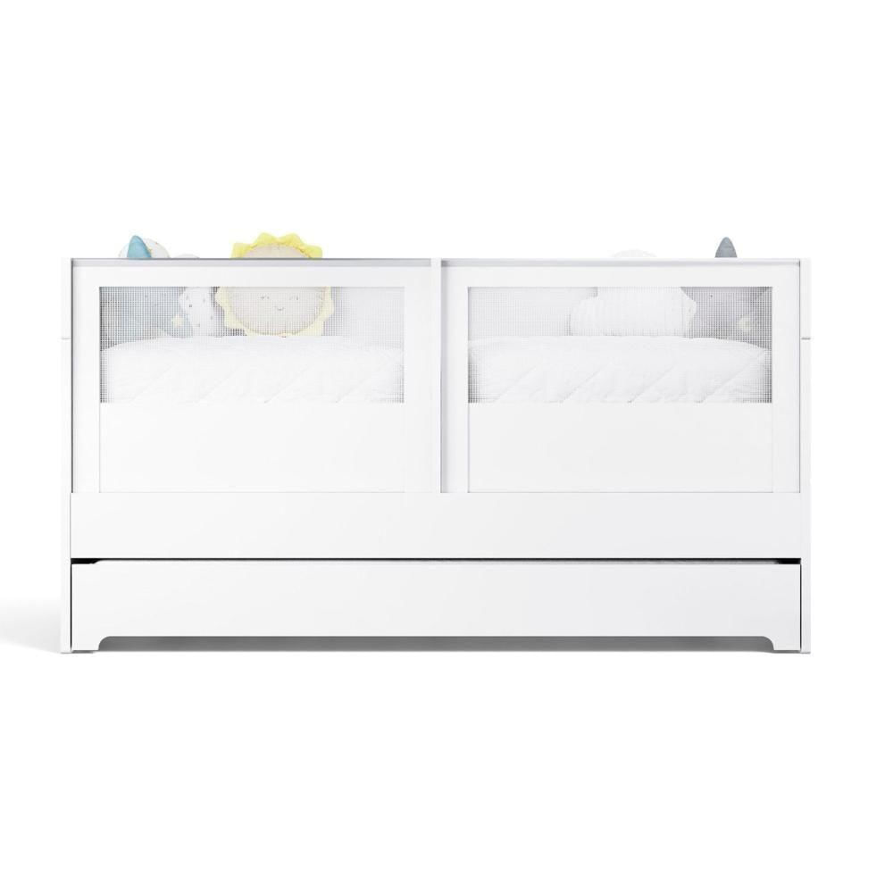 Miniatura Berço Duplo Para Gêmeos Coleção Sol E Mar Divicar Branco