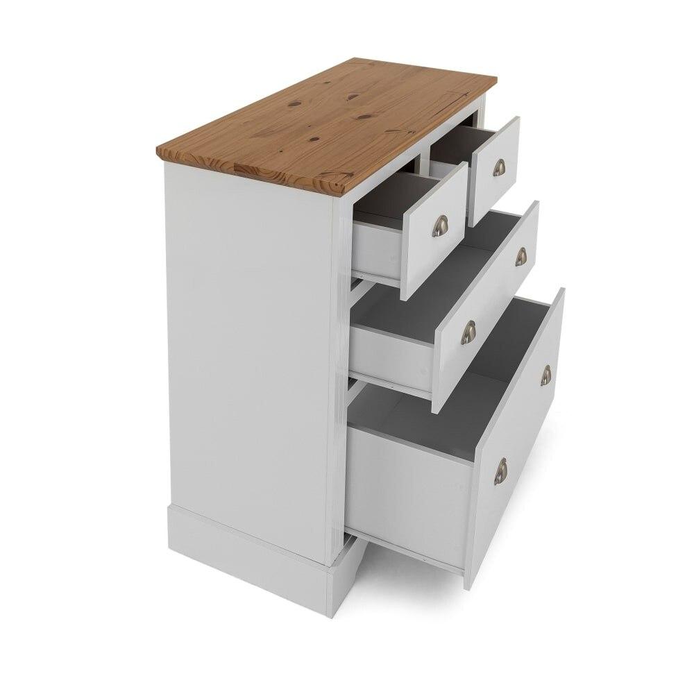 Miniatura Cômoda Édez Kopenhagen, 4 Gavetas, Off White