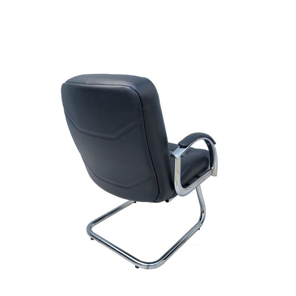 Miniatura Cadeira Diretor Luxuosa Base Fixa Fixos Linha Firenze Preto