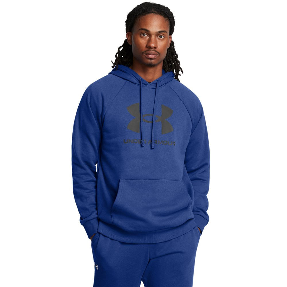 Miniatura Blusa Manga Longa de Treino Masculina Under Armour Rival Fleece G Azul