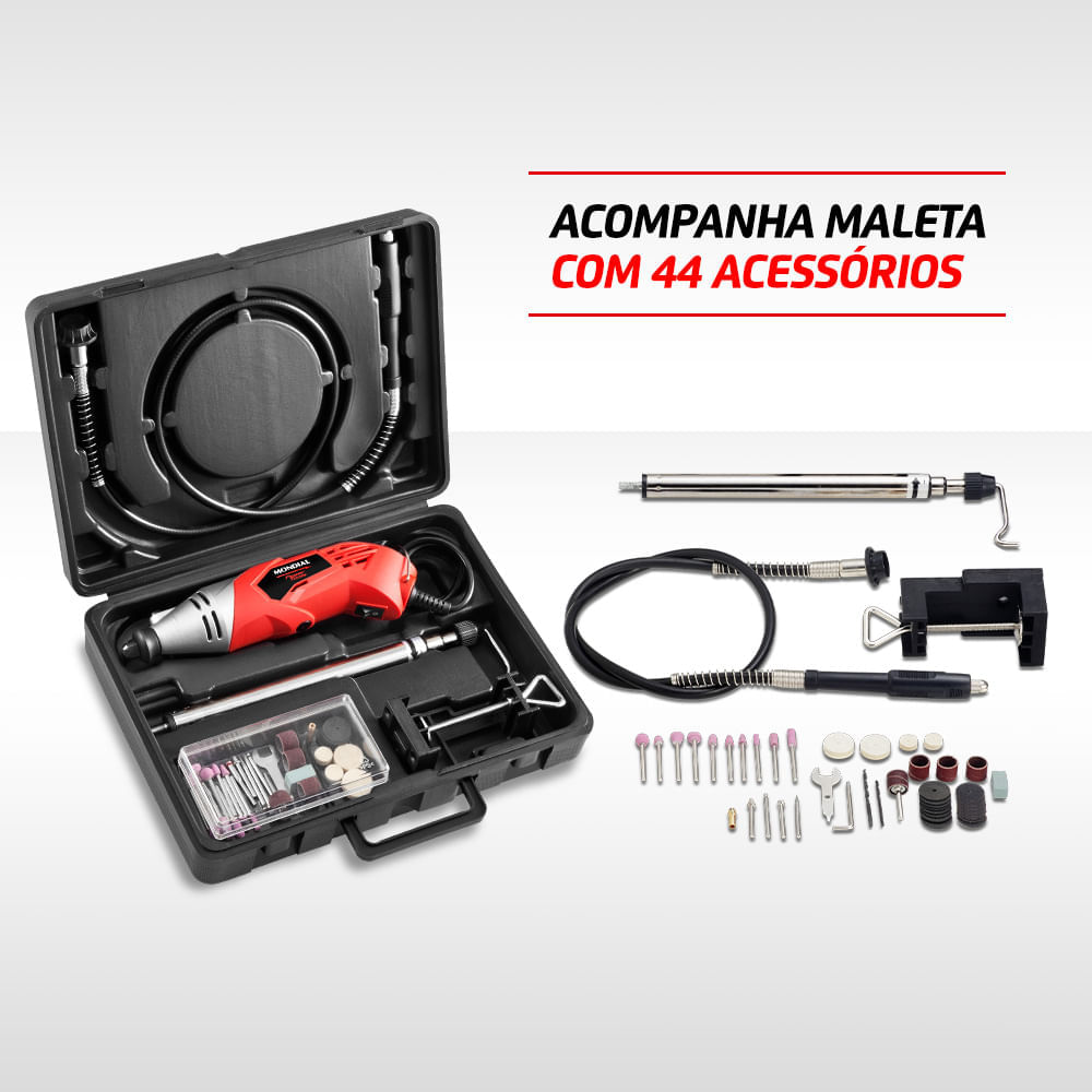 Miniatura Micro Retífica Mondial Power Tools FMR-01 MICRO RETIFICA-127V-VERMELHO