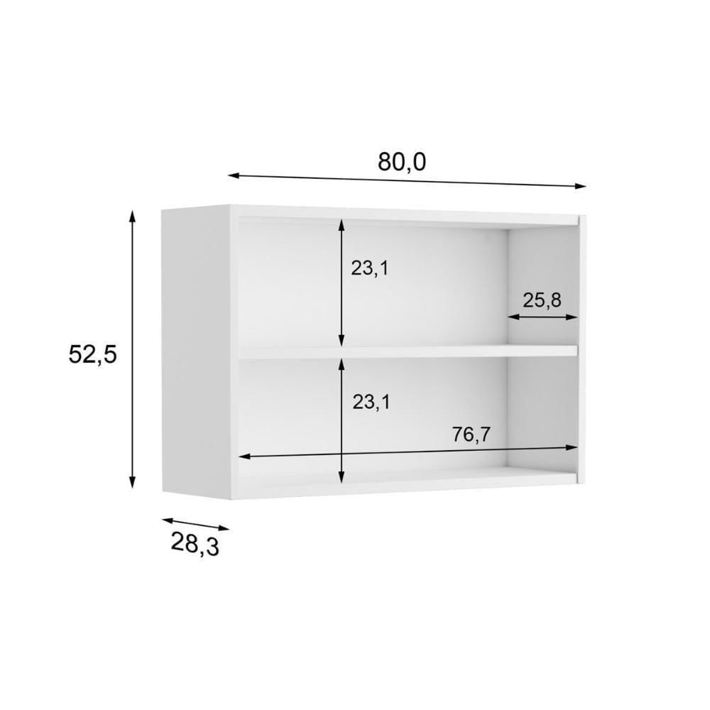 Miniatura Armário Aéreo P/ Cozinha Evidence 7005 C/ 2 Portas 80cm Branco - Bertolini