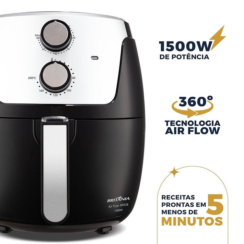 Air Fryer Britânia Air Flow 360°, 4,2 Litros -BFR38 110 Volts