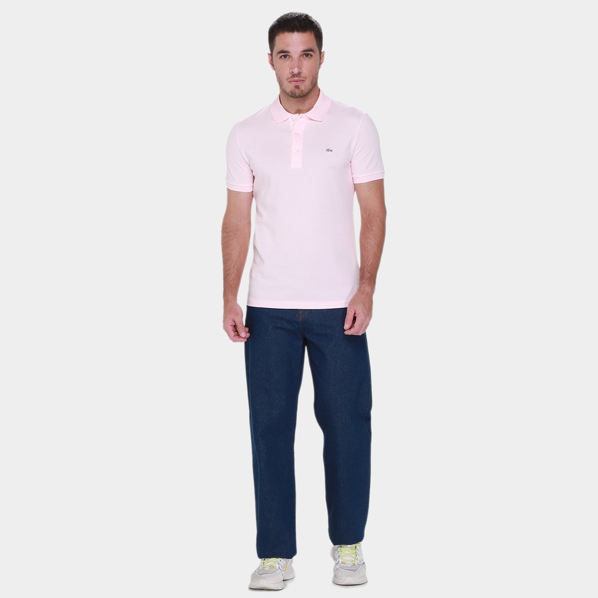 Miniatura Camisa Polo Lacoste Slim Fit Masculina Rosa Claro - G
