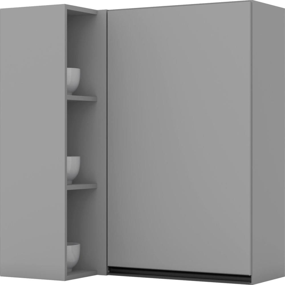 Miniatura Armário Aéreo para Cozinha 90x29,5x94,5cm Canto Reto 1 Porta Ketlin Henn Cinza
